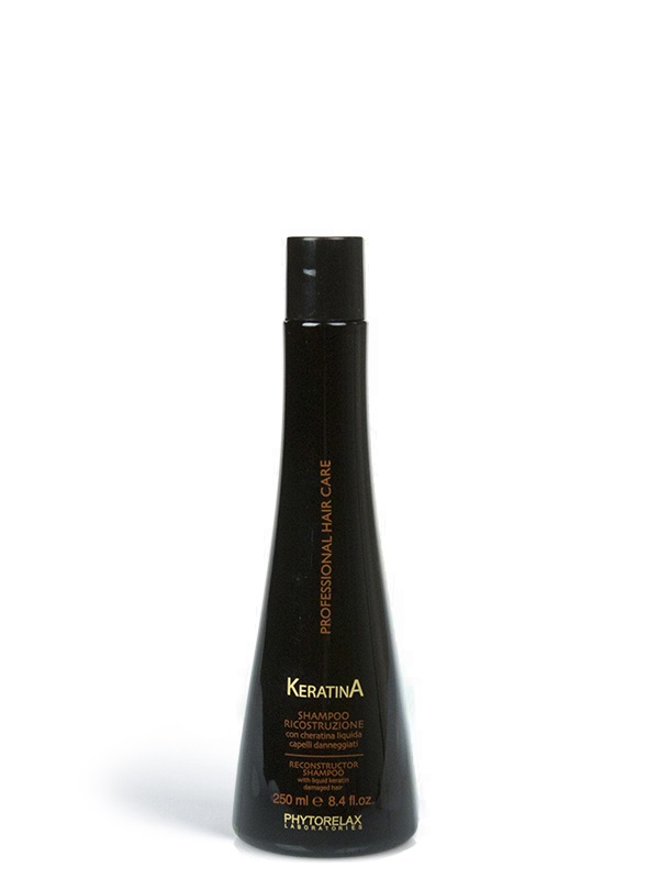 Phytorelax Keratin Repair Shampoo Ricostruzione 250 ml - Shampoo Ricostruttivo per Capelli Danneggiati con Cheratina Liquida e Sericina