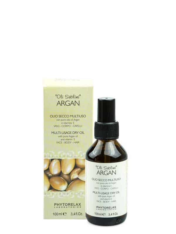 Phytorelax Laboratories Olio Secco Multiuso all'Olio di Argan e Vitamina E - 100 ml per Viso, Corpo e Capelli