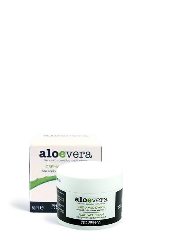 Phytorelax Crema Viso d'Aloe 50 ml - Idratante, Lenitiva e Protettiva con Aloe Vera Bio