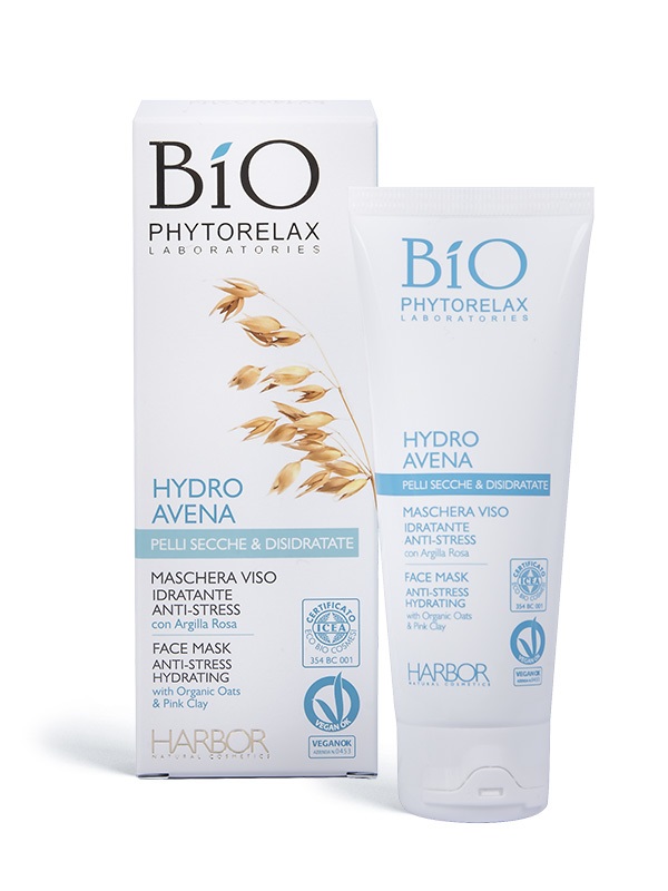 Phytorelax Laboratories Maschera Viso Idratante Anti-Stress con Avena e Argilla Rosa - 75 ml