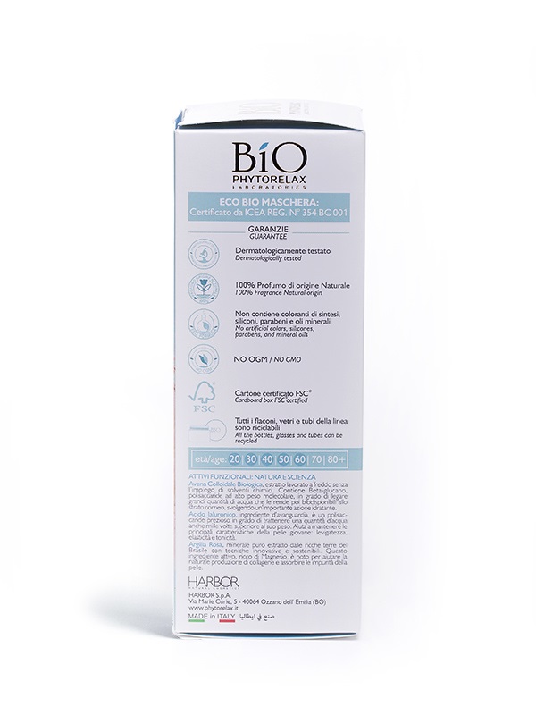 Phytorelax Laboratories Maschera Viso Idratante Anti-Stress con Avena e Argilla Rosa - 75 ml