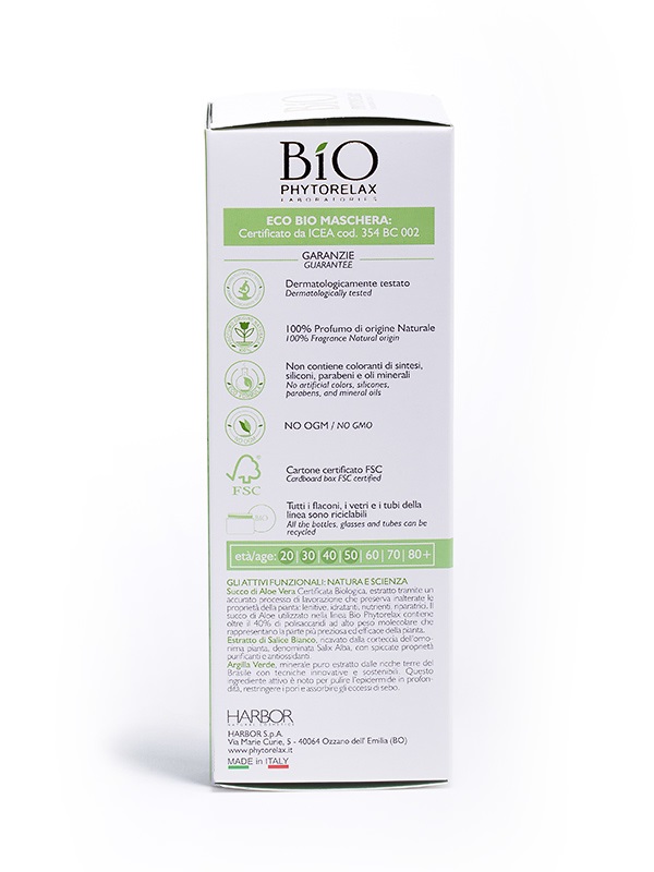 Phytorelax Maschera Viso Purificante con Aloe Vera e Argilla Verde - 75 ml