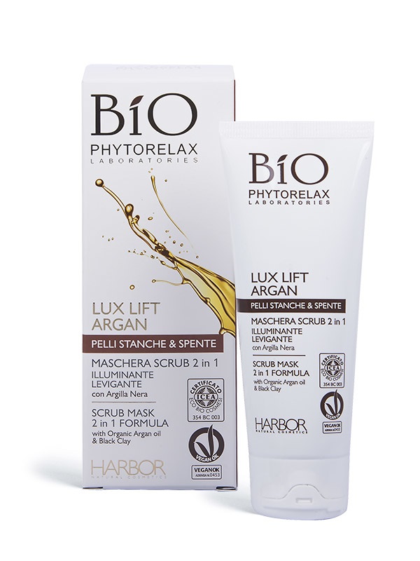 Phytorelax Lux Lift Argan Maschera Scrub 2 in 1 Illuminante Levigante 75 ml
