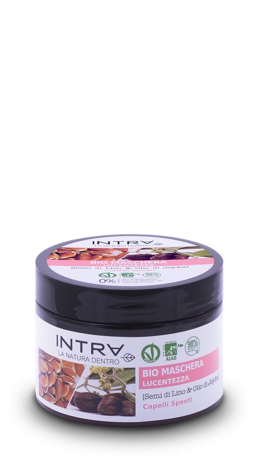 INTRA Maschera Capelli Lucentezza Bio con Semi di Lino e Olio di Jojoba - 250ml