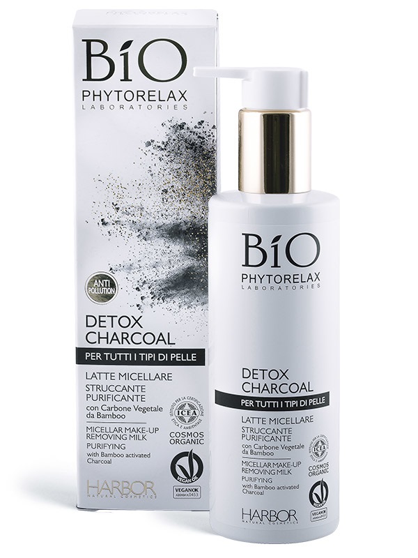 Phytorelax Latte Micellare Struccante Purificante Detox Charcoal - 200ml