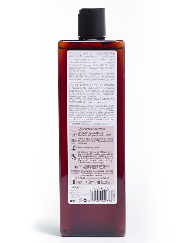 Phytorelax Bagno Doccia Nutriente e Vellutante con Olio Vergine di Cocco Biologico - 500 ml