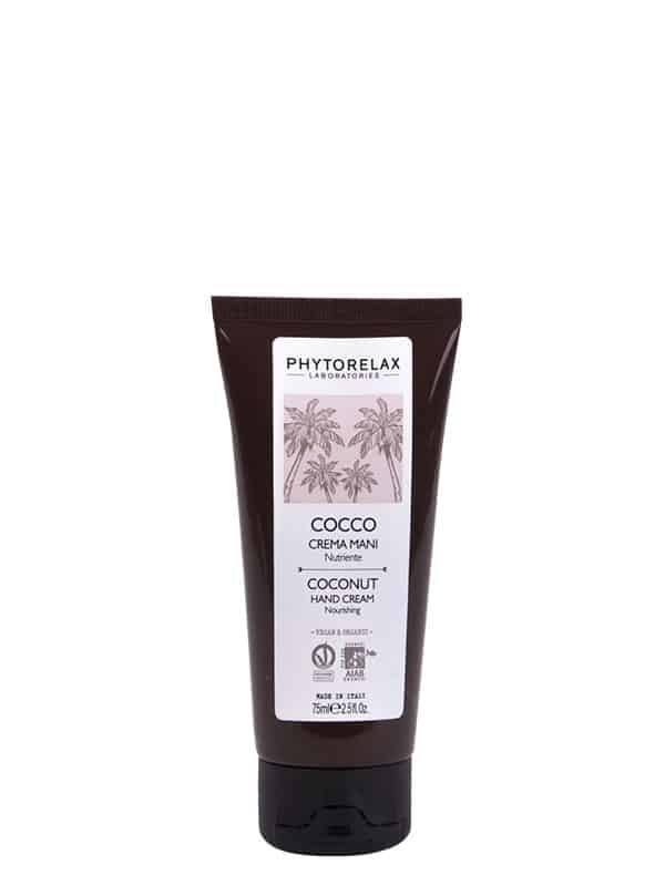 Phytorelax Crema Mani Nutriente con Olio Vergine di Cocco Biologico - 75ml, Cosmetico Biologico e Vegan