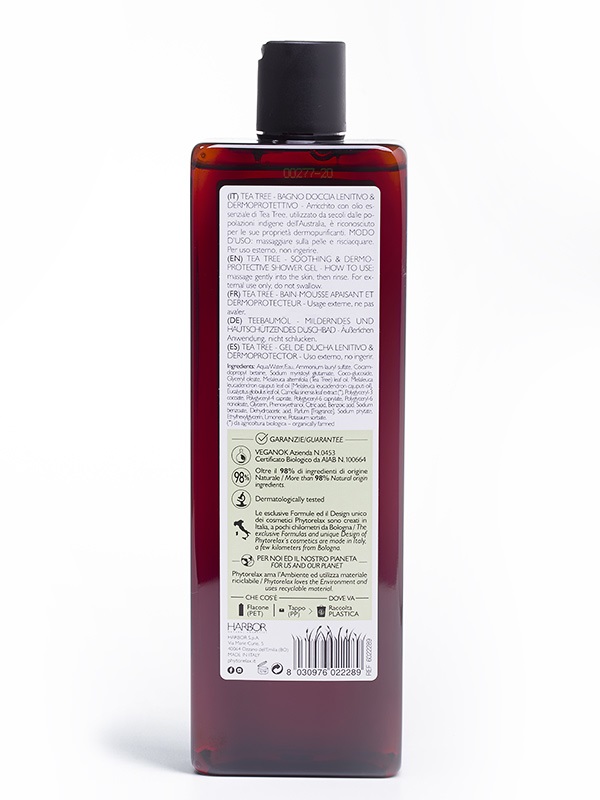 Phytorelax Laboratories Bagno Doccia Lenitivo e Dermoprotettivo con Olio di Tea Tree - 500 ml