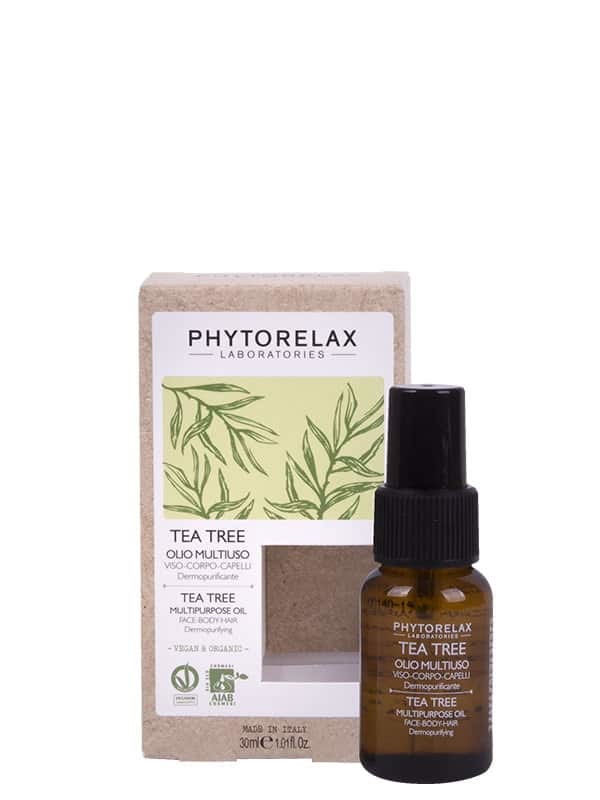 Phytorelax Laboratories Olio Multiuso Dermopurificante al Tea Tree - 30 ml per Viso, Corpo e Capelli