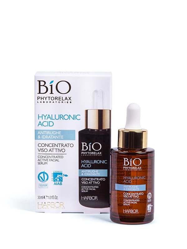 Phytorelax Laboratories Concentrato Viso Attivo Antirughe & Idratante con Acido Ialuronico, 30 ml