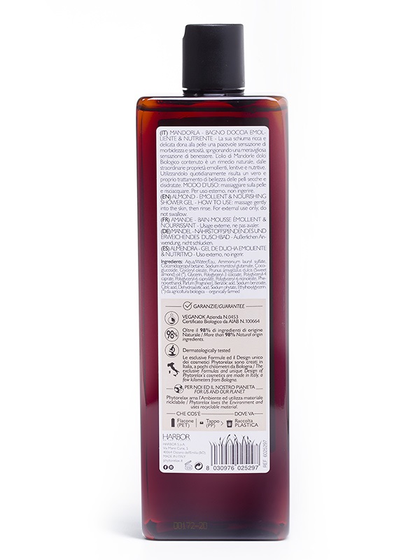 Phytorelax Bagno Doccia Emolliente & Nutriente con Olio di Mandorle Dolci Biologiche - 500 ml