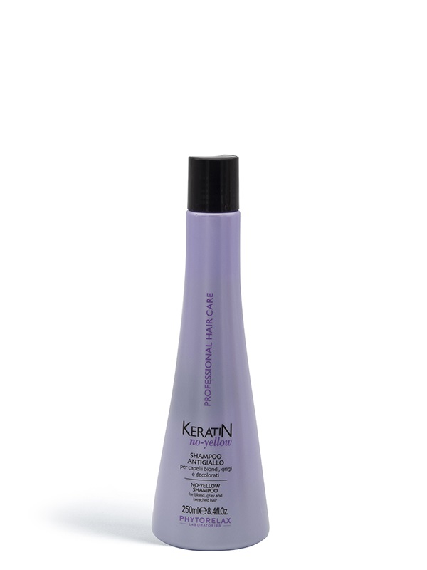 Phytorelax Keratin No-Yellow Shampoo Antigiallo 250ml - Attenua Riflessi Gialli e Ristruttura i Capelli