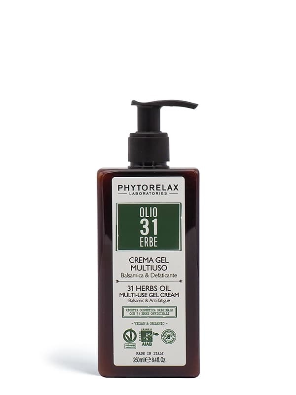 Phytorelax Olio 31 Erbe Crema Gel Multiuso Balsamica e Defaticante 250 ml - A rapido assorbimento, ideale per corpo, gambe e piedi