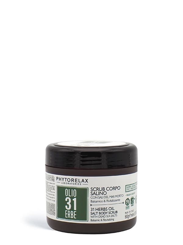 Phytorelax Scrub Corpo Salino Balsamico e Rivitalizzante con Olio 31 Erbe - 500 g
