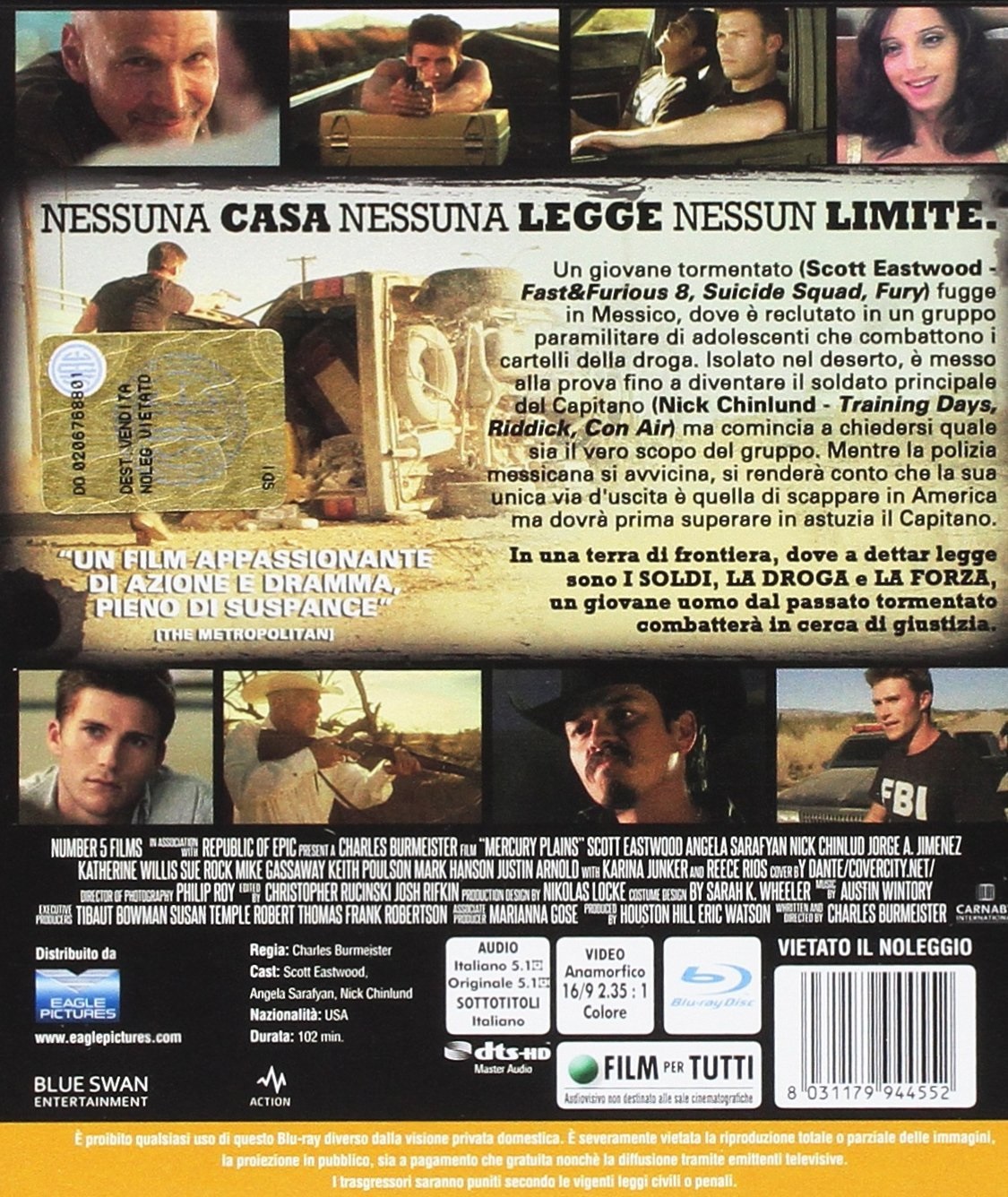 Eagle Pictures La Legge dei Narcos (Blu-Ray) - Azione, 2016, con Scott Eastwood, Angela Sarafyan e Nick Chinlund