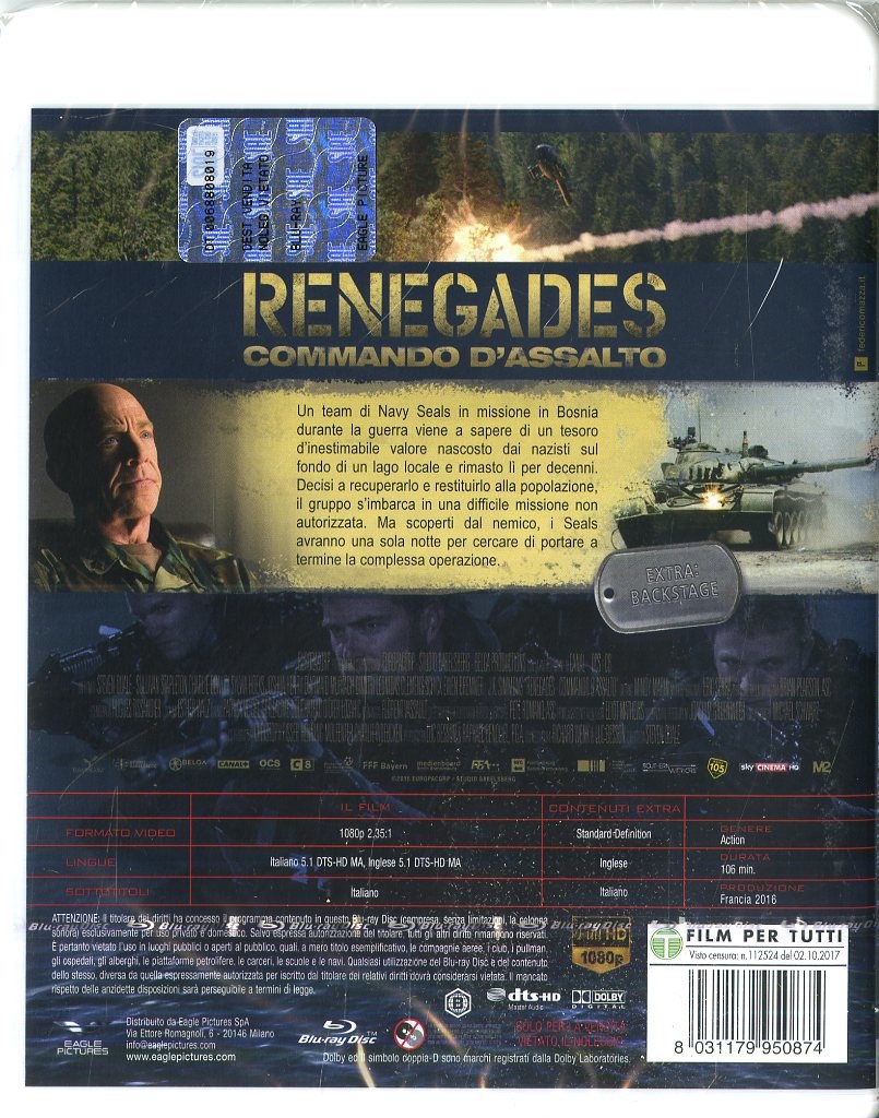 M2 Pictures Renegades - Commando D'Assalto (Blu-Ray) - Film di Azione con J.K. Simmons e Sullivan Stapleton
