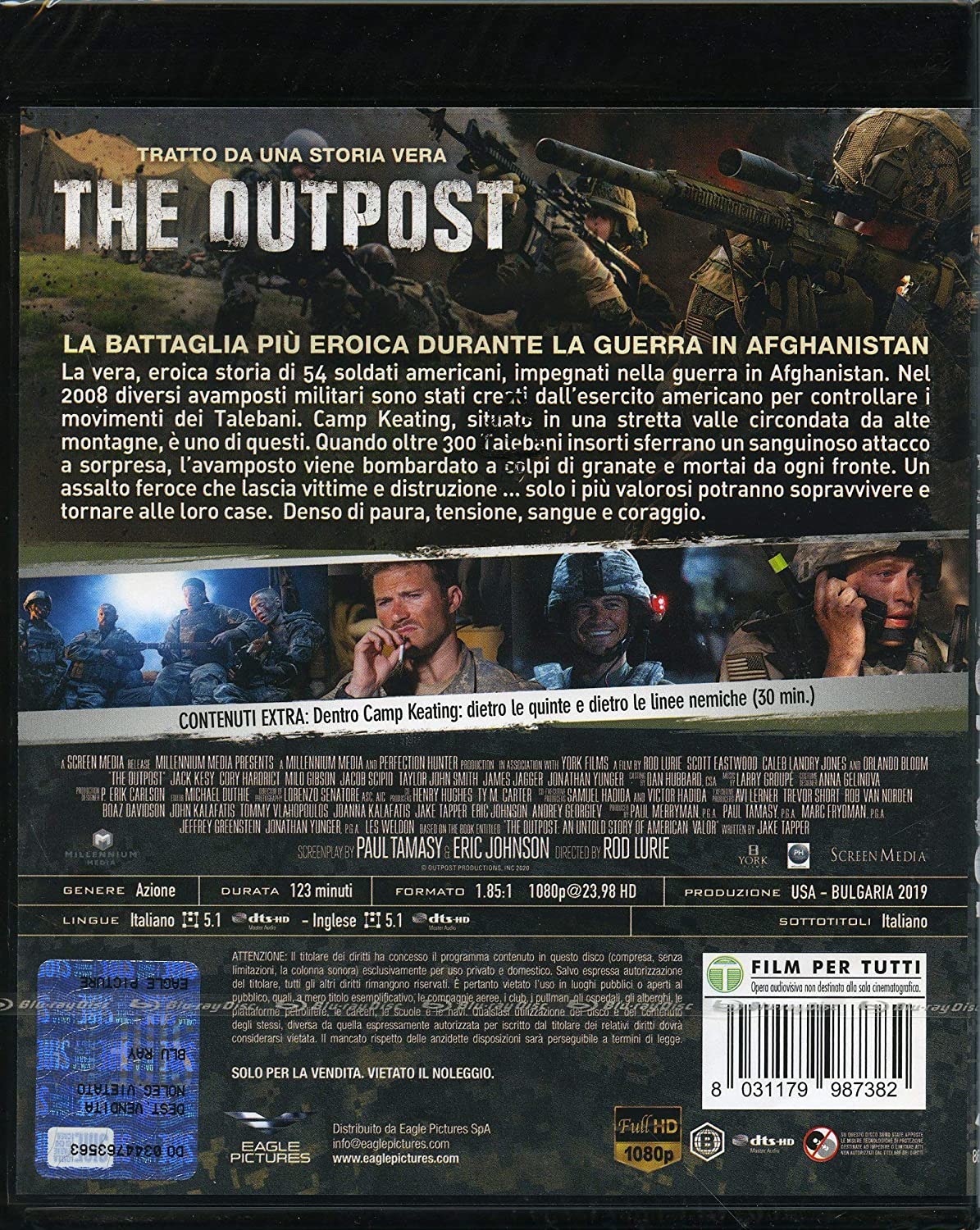 Eagle Pictures The Outpost Blu-ray Azione Full HD ITA - Regia di Rod Lurie