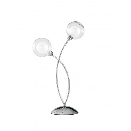 DEGHI Lampada da Tavolo 28x48 cm in Vetro e Metallo Cromo - Design Elegante