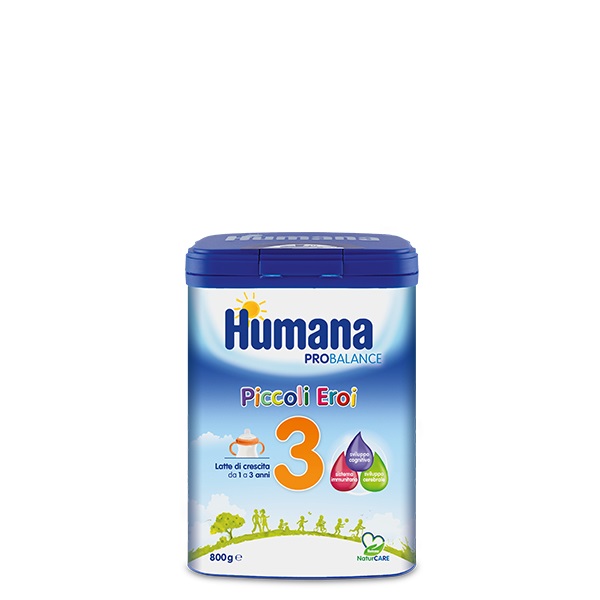 Humana 3 Latte di Crescita in Polvere 800g - Nutrienti Essenziali, Ferro, ALA, Vitamine A e C