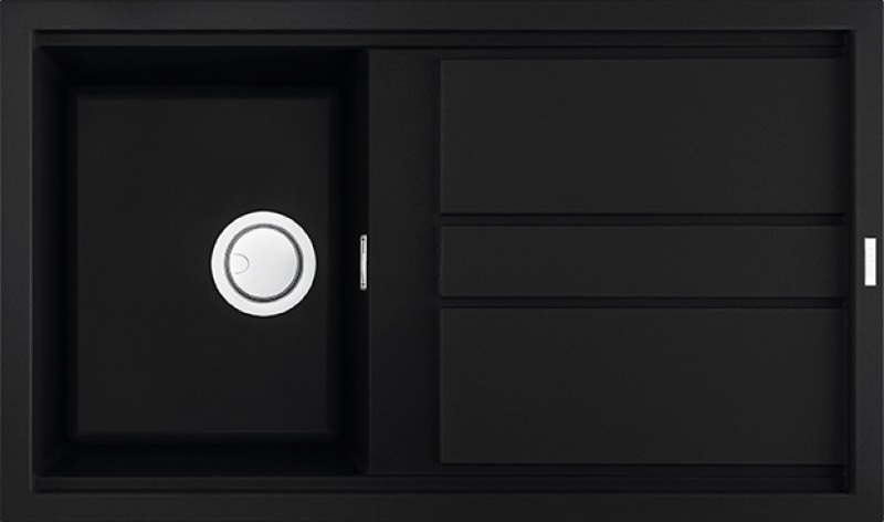 Elleci Best 400 K86 Lavello da incasso 86x51 cm in Keratek Plus Nero con 1 vasca e gocciolatoio reversibile