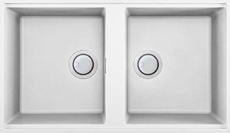 Elleci Best 450 Lavello Sottopiano 84 cm 2 Vasche Keratek® Plus Bianco LKB45096BSO