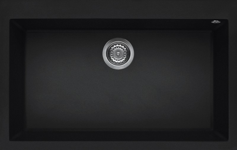 Elleci Quadra 130 Lavello da Incasso 1 Vasca 79x50 cm in Keratek Plus Nero