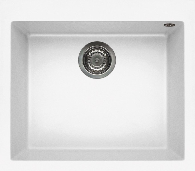 Elleci Quadra 105 Lavello da Incasso 1 Vasca in Keratek Plus Bianco - Dimensioni 57x50 cm