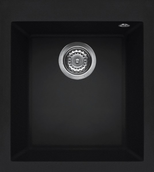 Elleci Quadra 100 Lavello da Incasso 1 Vasca 41 x 50 cm in Keratek Plus Nero - Collezione Quadra Standard