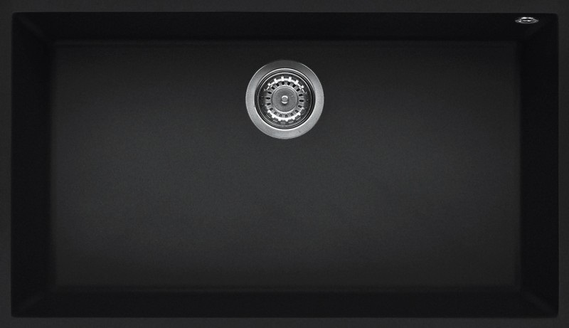 Elleci Quadra 130 K86 Lavello da Incasso 1 Vasca Rettangolare 76x44 cm in Keratek Plus Nero