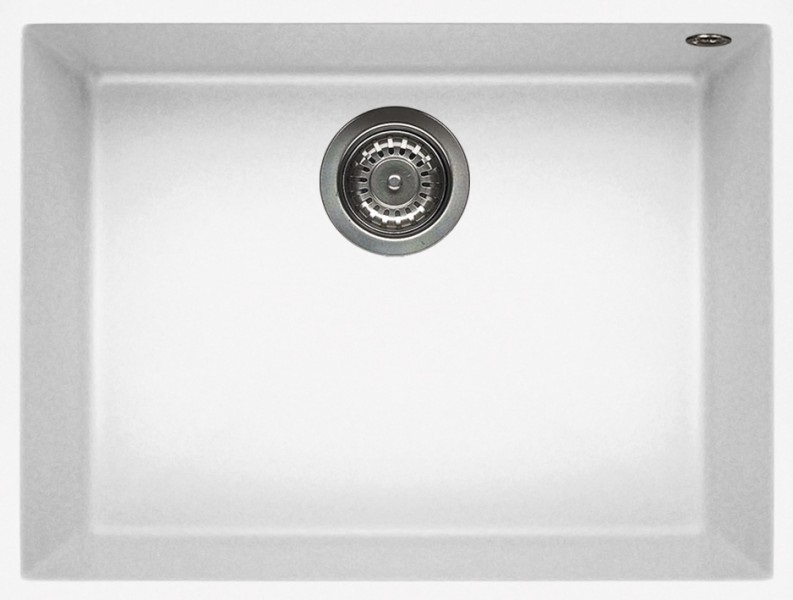 Elleci Quadra 110 Lavello Sottopiano 1 Vasca 58x44 cm in Keratek Plus Bianco