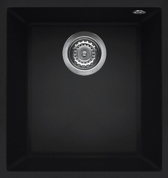 Elleci Lavello Quadra 100 Sottotop 38x44 cm in Keratek Plus Nero Assoluto - 1 Vasca
