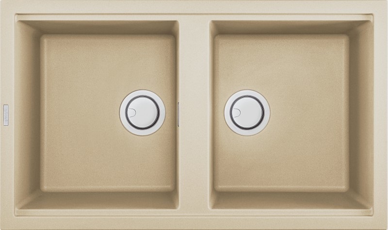 Elleci Best 450 Lavello Sottopiano Rettangolare 2 Vasche in Keratek Plus Champagne LKB45095
