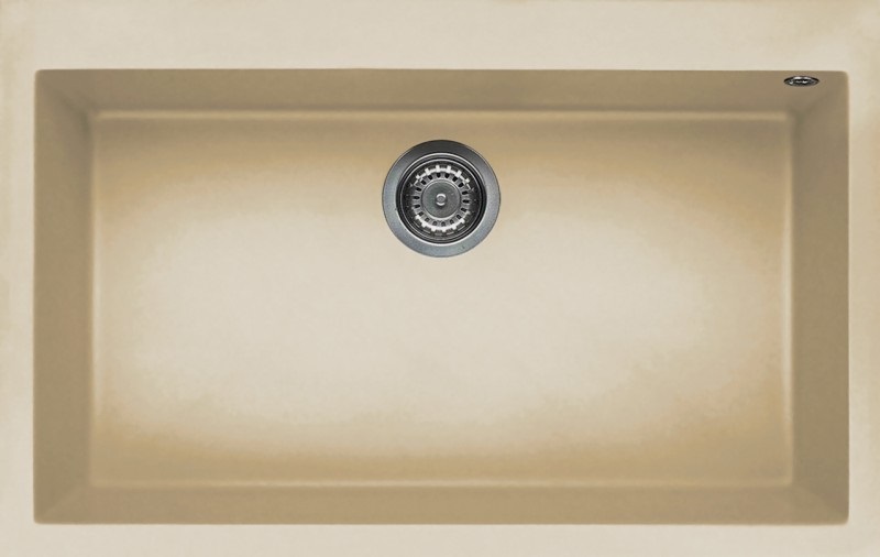 Elleci Quadra 130 Lavello da Incasso 1 Vasca 79x50 cm in Keratek Plus Champagne