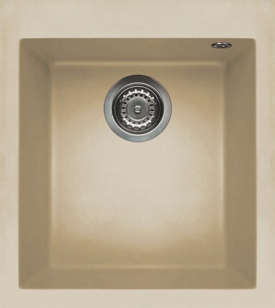 Elleci Lavello Quadra 100 1 Vasca 41x50 cm in Keratek Plus Champagne - LKQ10095