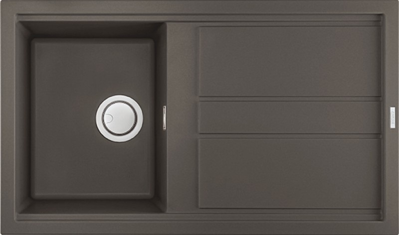 Elleci Best 400 Lavello Incasso 1 Vasca con Gocciolatoio Reversibile 86x51 cm Keratek Plus Dove Grey