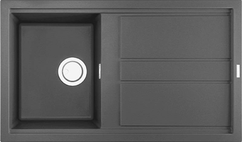 Elleci Best 400 Lavello Incasso 86x51 cm in Keratek Plus Dark Grey con Gocciolatoio Reversibile