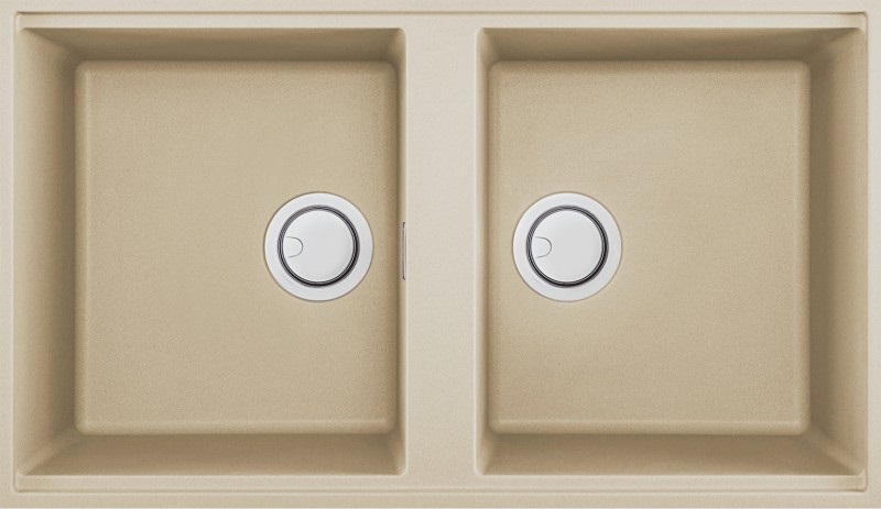 Elleci LKB45095BSO Lavello Sottotop 2 Vasche 836 x 488 mm Keratek Plus Champagne