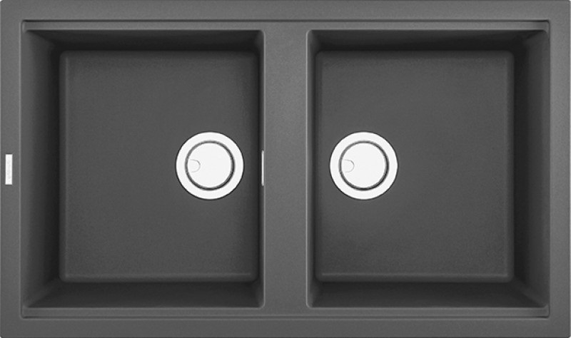 Elleci Best 450 Lavello Incasso 2 Vasche 86x51 cm Keratek Plus Grigio Scuro - LKB45099
