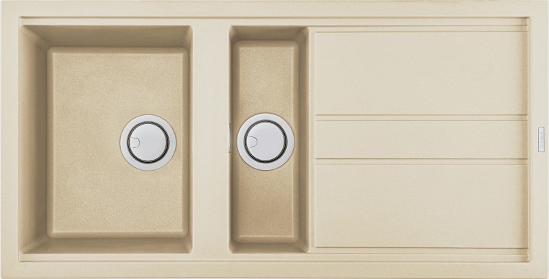 Elleci Best 475 Lavello Composito 1 Vasca e Mezza con Gocciolatoio Reversibile 100 x 51 cm Keratek Plus Champagne