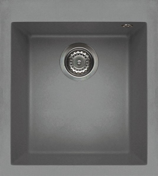 Elleci Quadra 100 Lavello Incasso 1 Vasca 41x50 cm Keratek Plus Light Grey
