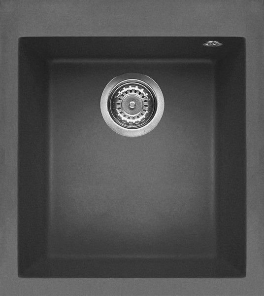 Elleci Lavello Quadra 100 1 Vasca Incasso 41x50 cm Keratek Plus Dark Grey