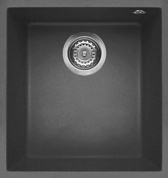 Elleci Lavello Sottopiano Quadra 100 - 1 Vasca 38 x 44 cm in Keratek Plus Grigio Scuro