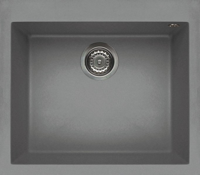 Elleci Quadra 105 Lavello da Incasso 1 Vasca 57x50 cm in Keratek Plus Grigio Chiaro