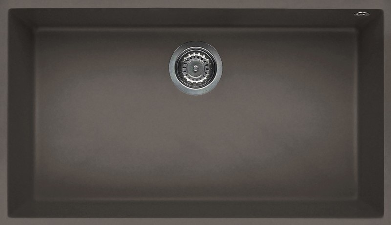 Elleci Quadra 130 Lavello Sottopiano Rettangolare in Keratek Plus - 76x44 cm, 1 Vasca, Colore Dove Grey