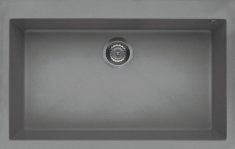 Elleci Quadra 130 Lavello da Incasso 1 Vasca in Keratek Plus Grigio Chiaro 79x50 cm