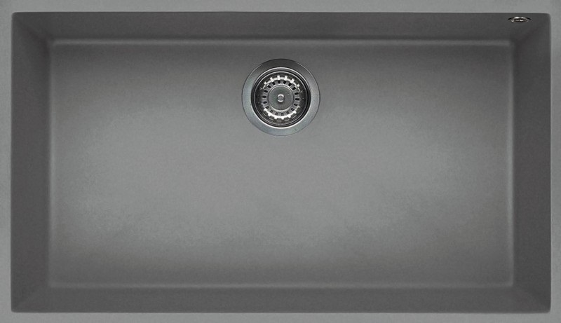 Elleci Quadra 130 Lavello Sottotop 76x44 cm 1 Vasca Keratek Plus Light Grey