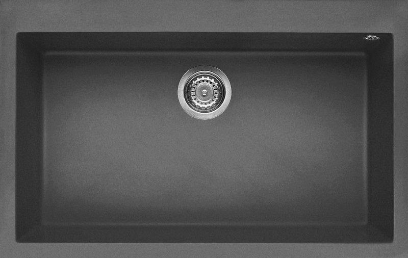 Elleci Quadra 130 Lavello da Incasso 1 Vasca 79x50 cm in Keratek Plus Grigio Scuro