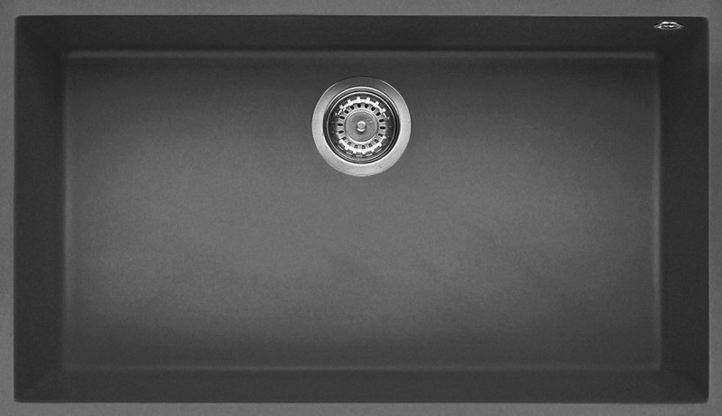 Elleci Quadra 130 Lavello Sottopiano 76x44 cm in Keratek Plus Dark Grey - 1 Vasca