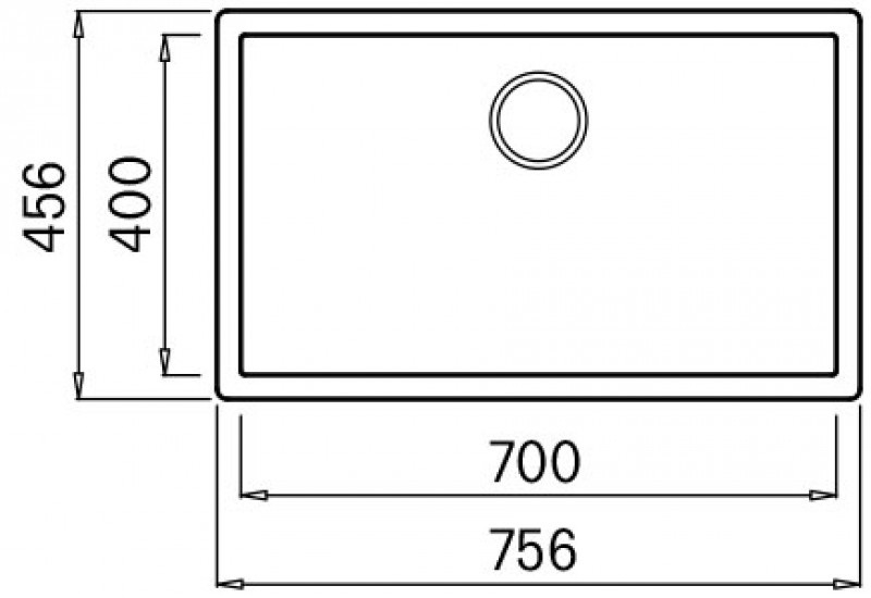 Elleci Zen 130 Lavello Montato su Piano Rettangolare in Keratek Plus Champagne - 1 Vasca, Dimensioni 75,6x45,6 cm