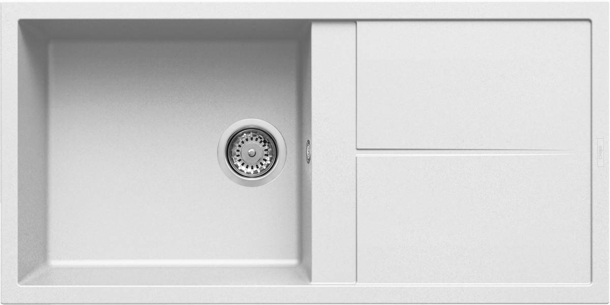 Elleci Unico 480 Lavello ad Incasso 1 Vasca XL con Gocciolatoio Reversibile 100x50 cm in Keratek Bianco